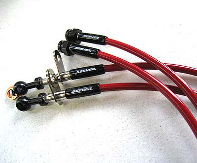 SEEKER RED COAT STAINLESS MESH BRAKE LINE FOR HONDA PRELUDE BB1 BB4  12200-BB4-000