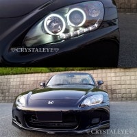 CRYSTAL EYE DOUBLE CCFL SQUID RING PROJECTOR HEADLIGHTS (BLACK) FOR HONDA S2000 ZENKI L013BK