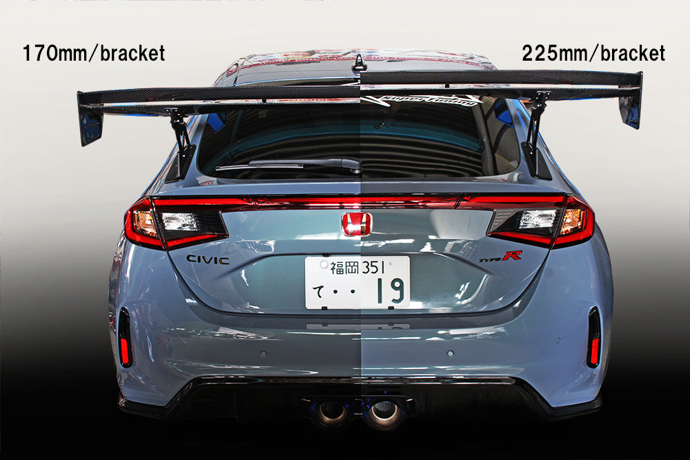 M&M HONDA CARBON GT WING TYPE 03GT 1700-225 with Bolt-on Bracket FOR HONDA CIVIC FL5 00900-FL5-WC03GT1700-225