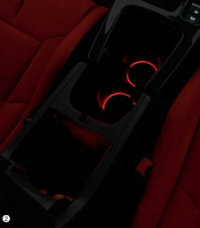 HONDA CENTER CONSOLE BOX & DRINK HOLDER ILLUMINATION LED RED ILLUMINATION 08E16-T43-B01D