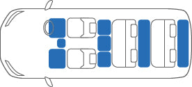 KARO SISAL BLUE WHITE FLOOR MATS FOR Toyota Granvia RCH, KCH1# SISAL-658-BLUE-WHITE