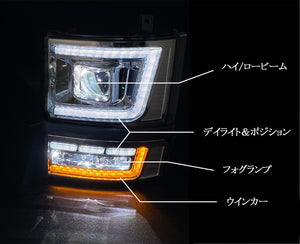 NIGHT STAR PROJECTOR LED HEADLIGHT & LED FOG SEQUENTIAL TURN SIGNAL CORNER LAMP SET FOR ISUZU GIGA U065