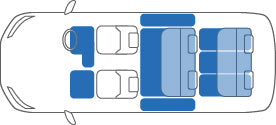 KARO GRAN SISAL BLUE BLACK FLOOR MATS FOR Toyota Voxy MZRA9#W GRAN-SISAL-4455-BLUE-BLACK