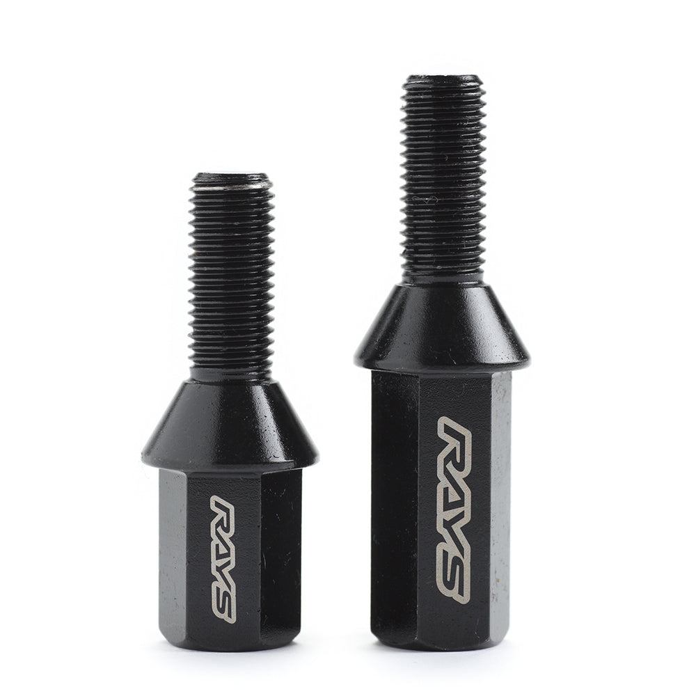 RAYS 17HEX RACING BOLT MED 4PC 14X1.5 BK 28 (BLACK CHROME) 74130000309BK