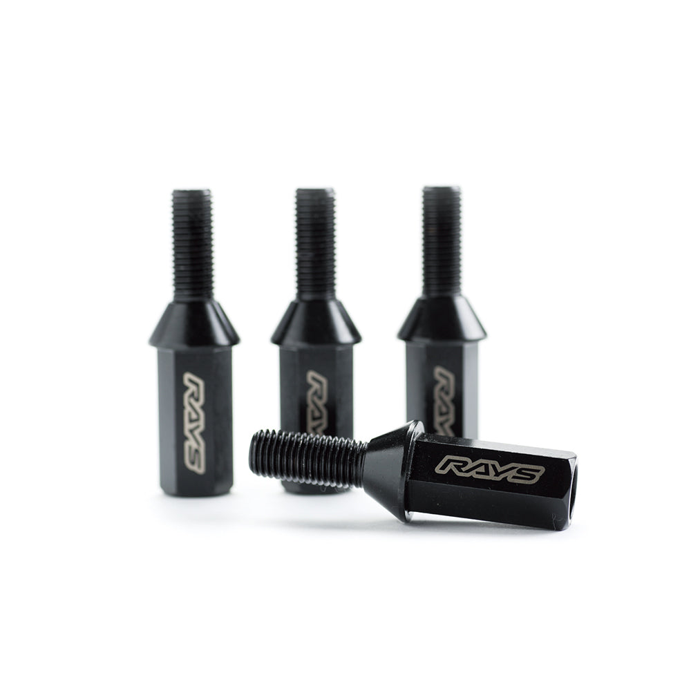 RAYS 17HEX RACING BOLT LONG 4PC 14X1.5 BK 38 (BLACK CHROME) 74130000304BK