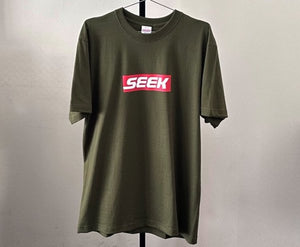 SEEKER SEEK SHORT SLEEVE T-SHIRT BOX LOGO GREEN COLOR XL SIZE FOR  SEEK-SHIRT-GXL