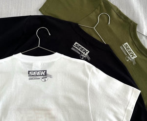 SEEKER SEEK SHORT SLEEVE T-SHIRT BOX LOGO GREEN COLOR M SIZE FOR  SEEK-SHIRT-GM
