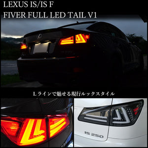 78WORKS HIGH BRIGHTNESS LED CURRENT LOOK FIBER LED TAIL V1 BLACK CHROME FOR LEXUS 20 SERIES IS ISF J126-BR