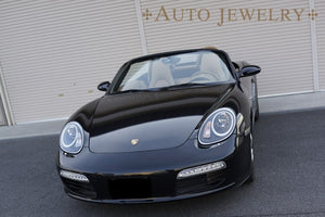 CRYSTAL EYE LED POSITION HEADLIGHT (FOR HID VEHICLES) BLACK AUTO JEWELRY FOR PORSCHE 987 BOXSTER CAYMAN ZENKI S211BK