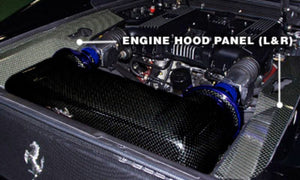 GRUPPEM ENGINE HOOD PANELS L & R CARBON CLEAR GEL COAT FOR FERRARI F355 P-F355-EHP-C