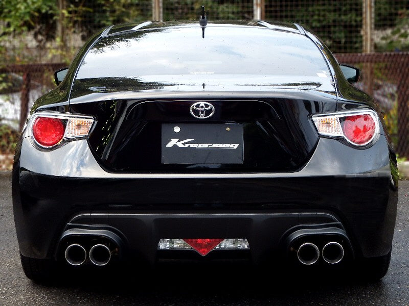 KREISSIEG CAT-BACK F1 SOUND VALVETRONIC EXHAUST SYSTEM 4-PIPE STAINLESS STEEL FLOATING CURL TAIL SANDBLASTED KSG LOGO MARK FOR SUBARU BRZ SBRZ-02-STAINLESS
