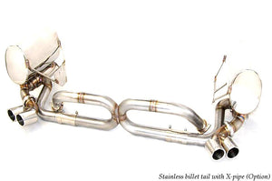 KREISSIEG CAT-BACK F1 SOUND VALVETRONIC EXHAUST SYSTEM STAINLESS STEEL BILLET FLOATING CURL TAIL SANDBLASTED KSG LOGO MARK FOR PORSCHE 996 CARRERA 02'~04' 3.6L P996CE-01-STAINLESSBILLET-3.6L