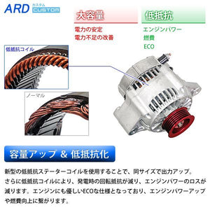 ARD LOW-RESISTANCE HIGH-OUTPUT ALTERNATOR 80A ALUMINUM PULLEY RED FOR TOYOTA COROLLA LEVIN AE86 TOYOTA SPRINTER TRUENO AE86 4A-G RR80-4AG-02SC