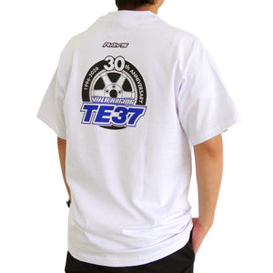RAYS TE37 30TH LOGO T-SHIRT M WHITE RAYS-TE37-SHIRT-M-W