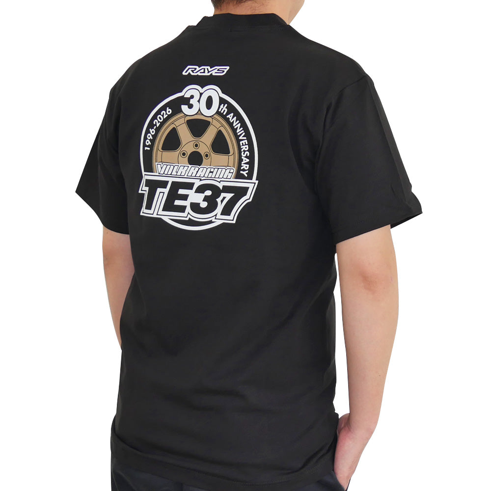 RAYS TE37 30TH LOGO T-SHIRT M BLACK 7499TE3730BKM