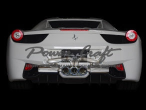 POWER CRAFT HYBRID EXHAUST MUFFLER SYSTEM WITH RACING STRAIGHT CATALYZER AND WITH BLACK TAIL FOR FERRARI 488 ITALIA P-FE450101-SE-BKT