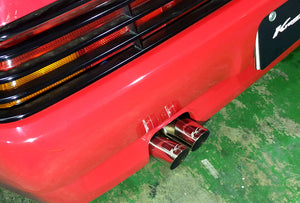 KREISSIEG F1 SOUND EXHAUST SYSTEM WONDERWOLF VER. STAINLESS STEEL FLOATING CURL TAIL SANDBLASTED KSG LOGO MARK FOR FERRARI 348 TS FERRARI 348 TB F348-11-STAINLESS-TS-TB