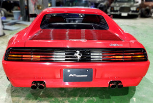 KREISSIEG F1 SOUND EXHAUST SYSTEM WONDERWOLF VER. STAINLESS STEEL FLOATING CURL TAIL SANDBLASTED KSG LOGO MARK FOR FERRARI 348 TS FERRARI 348 TB F348-11-STAINLESS-TS-TB