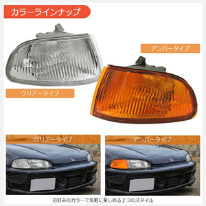 78WORKS GENUINE TYPE FRONT TURN SIGNAL CORNER LAMP CLEAR FOR HONDA CIVIC HATCHBACK COUPE EJ1 EG3 EG4 EG6 SIR VTI S351CL