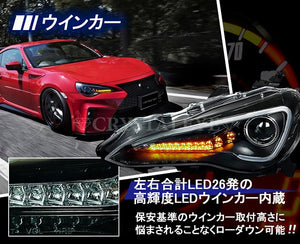 CRYSTAL EYE LED LIGHT BAR HEADLIGHT V2 BLACK (BK) FOR TOYOTA 86 ZENKI SUBARU BRZ ZENKI GENUINE HID CAR J003-BK