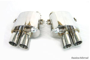 KREISSIEG F1 SOUND VALVETRONIC EXHAUST SYSTEM STAINLESS STEEL BILLET FLOATING CURL TAIL SANDBLASTED KSG LOGO MARK FOR FERRARI F575M  F575-01-STAINLESSBILLET