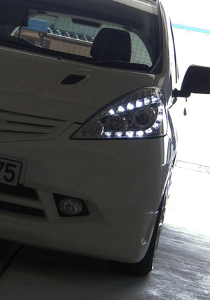 CRYSTAL EYE LED PROJECTOR HEADLIGHT V3 (CHROME) FOR HONDA FIT GE6~9 GENUINE HID VEHICLES J084CR