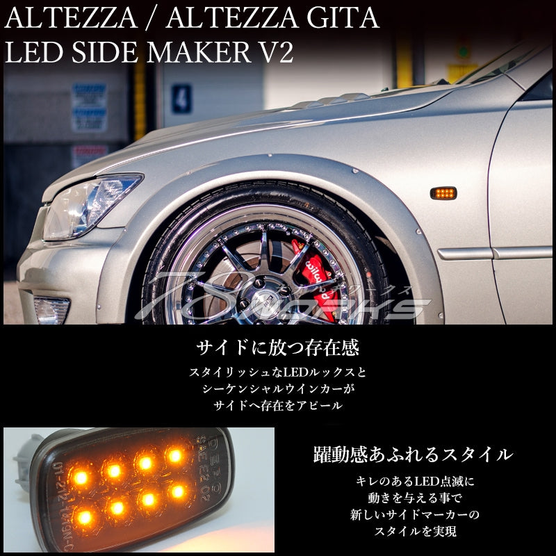 78WORKS FLOWING TURN SIGNAL TYPE LED SIDE MARKER V2 BLACK SMOKE FOR DAIHATSU L880K COPEN D072