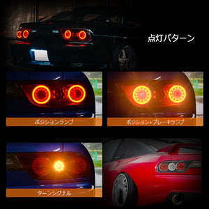 78WORKS LED TAIL LAMP V3 BLACK FOR NISSAN 180SX ONE EIGHTY SILEIGHTY KOUKI RPS13 KRPS13 J336BK