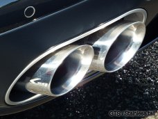 KREISSIEG CAT-BACK F1 SOUND VALVETRONIC EXHAUST SYSTEM TITANIUM FLOATING CURL TAIL SANDBLASTED KSG LOGO MARK TURBO MODEL FOR PORSCHE 957 CAYENNE TURBO  PCAYTE-01-TITANIUM-TURBO