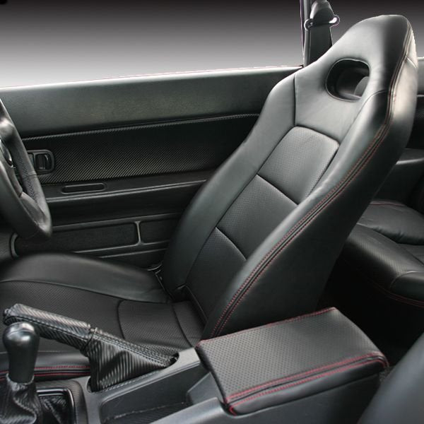 SUPERIOR AUTO CREATIVE PERFORATE VERSION SEAT COVER REAR BLACK SIDE STITCH FOR NISSAN SKYLINE GT-R BCNR33 SUPERIOR-AUTO-CREATIVE-00001