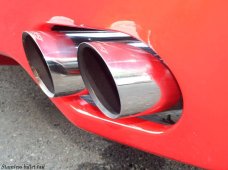 KREISSIEG F1 SOUND VALVETRONIC EXHAUST SYSTEM STAINLESS STEEL BILLET FLOATING CURL TAIL SANDBLASTED KSG LOGO MARK FOR FERRARI F50 F50-01-STAINLESSBILLET