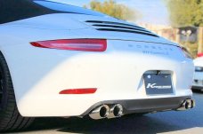KREISSIEG FIRST CAT-BACK F1 SOUND VALVETRONIC EXHAUST SYSTEM STAINLESS STEEL FLOATING CURL TAIL SANDBLASTED KSG LOGO MARK FOR PORSCHE 991 CARRERA S  991CS-01-STAINLESS-S