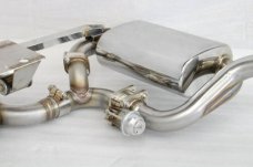KREISSIEG FIRST CAT-BACK F1 SOUND VALVETRONIC EXHAUST SYSTEM STAINLESS STEEL BILLET FLOATING CURL TAIL SANDBLASTED KSG LOGO MARK 5SP EARLY MODEL FOR PORSCHE 987 BOXSTER ZENKI  P987B-01-STAINLESSBILLET-5SP