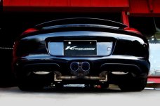 KREISSIEG FIRST CAT-BACK F1 SOUND VALVETRONIC EXHAUST SYSTEM STAINLESS STEEL BILLET FLOATING CURL TAIL SANDBLASTED KSG LOGO MARK 6SP LATE MODEL FOR PORSCHE 987 CAYMAN KOUKI  P987CL-08-STAINLESSBILLET-6SP