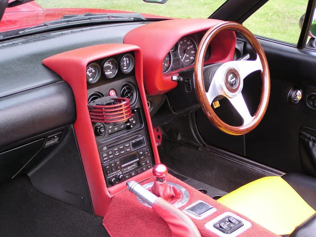 ZOOM ENGINEERING CENTER CONSOLE METER PANEL SYNTHETIC BLACK LEATHER BLACK PANEL 52X3 HOLE FOR MAZDA EUNOS ROADSTER MIATA NA6CE NA8C 8817_8820