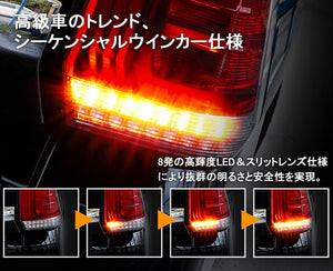 CRYSTAL EYE FIBER LED TAIL LAMP WITH SEQUENTIAL BLINKER, CLEAR FOR NISSAN SERENA C27 J210-CL