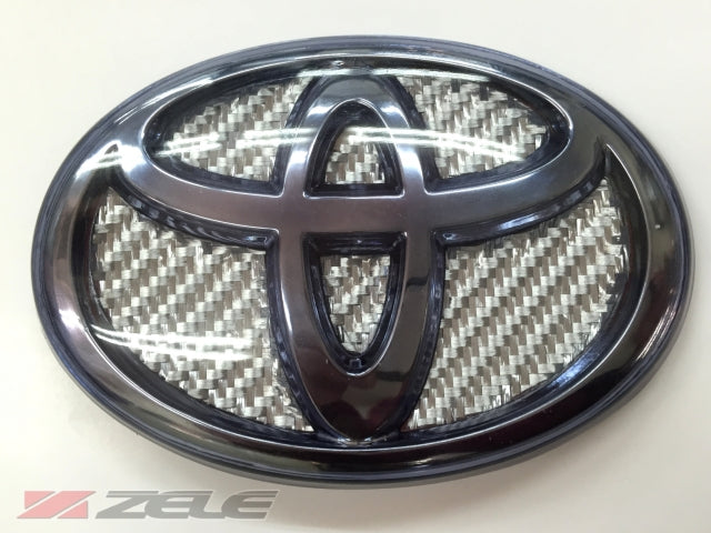 ZELE CARBON HYBRID EMBLEM COVER REAR RED SILVER FOR TOYOTA 86 ZN6 ZENKI ZELE-00045