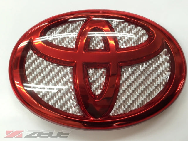 ZELE CARBON HYBRID EMBLEM COVER FRONT AND REAR SET BLUE SMOKE BLACK FOR TOYOTA 86 ZN6 ZENKI ZELE-00048