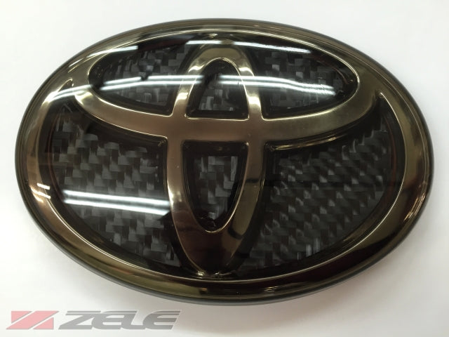 ZELE CARBON HYBRID EMBLEM COVER FRONT SMOKE SILVER FOR TOYOTA 86 ZN6 ZENKI ZELE-00035