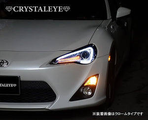 CRYSTAL EYE LED LIGHT BAR HEADLIGHT V3 FOR HALOGEN VEHICLES WITH FLOWING TURN SIGNALS BLACK (BK) FOR TOYOTA 86 SUBARU BRZ WITH HALOGEN HEADLIGHTS J164-BK