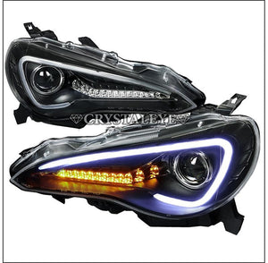 CRYSTAL EYE LED LIGHT BAR HEADLIGHT V3 (BLACK) & FIBER LED TAIL V2 SET BLACK (BR) FOR TOYOTA 86 [ EARLY HID CARS] SUBARU BRZ [ EARLY HID CARS] J140BKVC-BR