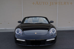 CRYSTAL EYE FIBER RING LED POSITION HEADLIGHT (FOR HALOGEN VEHICLES) BLACK AUTO JEWELRY FOR PORSCHE 987 BOXSTER CAYMAN ZENKI S210BK