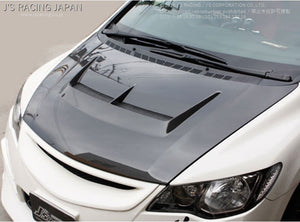 J'S RACING AERO BONNET TYPE-S CARBON FRP FOR HONDA CIVIC FD2 K20A ABS-D2-C