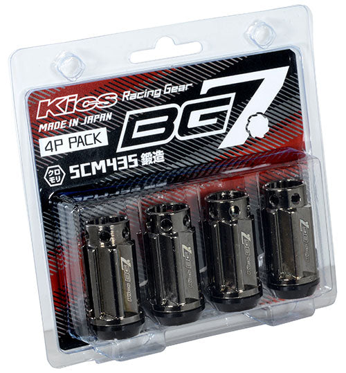 KYO-EI KICS BG7 NUT CAP LESS 4P M12XP1.5 GLORIOUSE BLACK BG701K4P