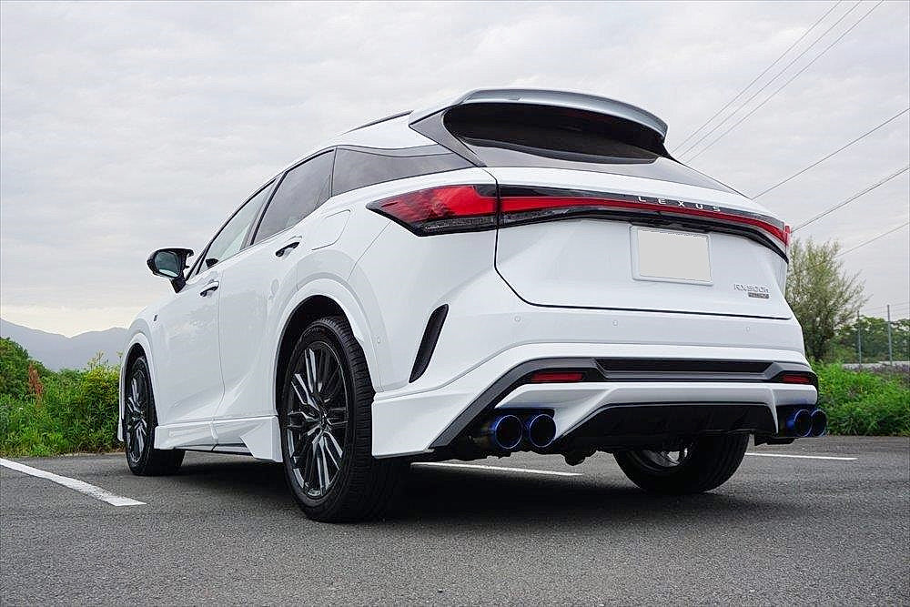 EXART ONE MUFFLER SPORTS SOUND GRAPHITE METALLIC ROUND Φ101 TAIL EXHAUST EXHAUST FOR LEXUS RX500H 5AA-TALH17 T24A-FTS EA02-LX111-RG-TRD-REAR-DIFFUSER
