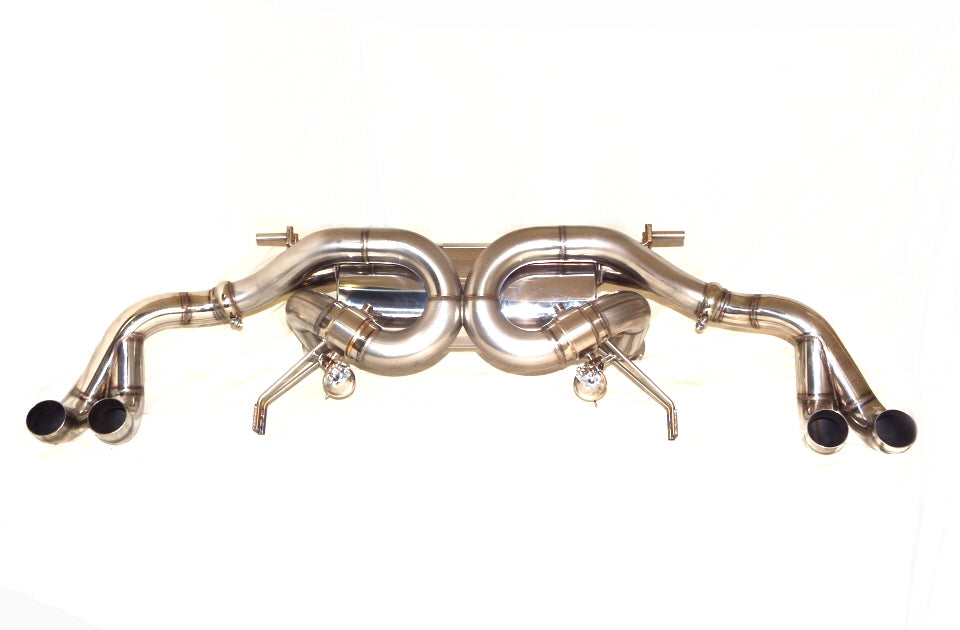 KREISSIEG CAT-BACK F1 SOUND VALVETRONIC EXHAUST SYSTEM TITANIUM FLOATING CURL TAIL SANDBLASTED KSG LOGO MARK FOR LAMBORGHINI HURACAN LP580-2 LAH580-01-TITANIUM