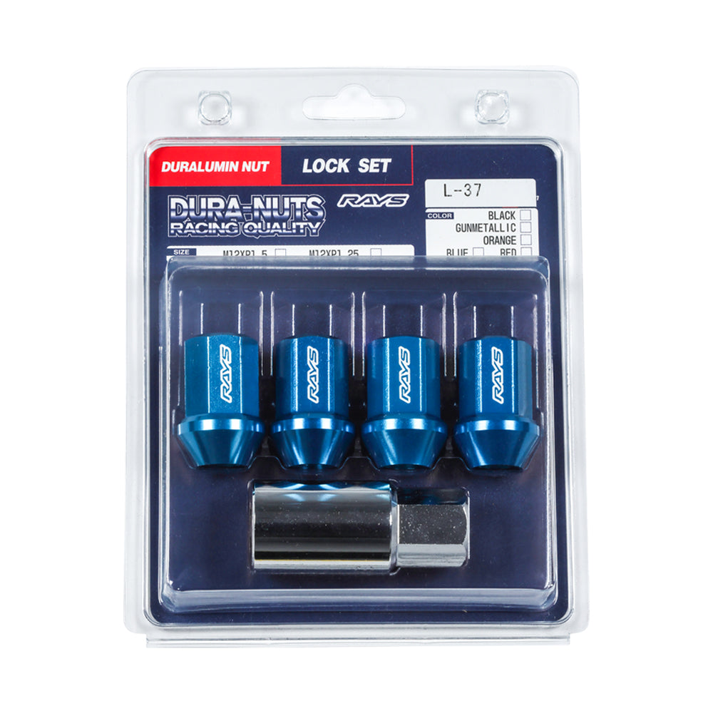 RAYS DURA-LOCK ONLY 4PC L37 M12X1.25 BLACK 740200001251BK