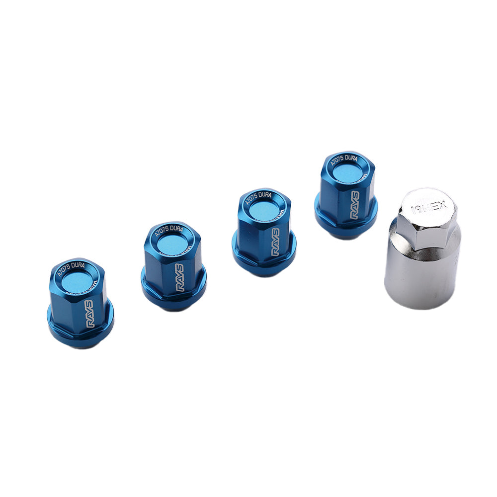 RAYS DURA-LOCK&NUT L32 5H 20PC M12X1.25 BL (BLUE) 74020001107BL