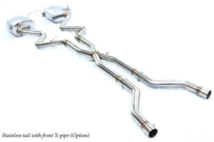 KREISSIEG CAT-BACK F1 SOUND VALVETRONIC EXHAUST SYSTEM STAINLESS STEEL FLOATING CURL TAIL SANDBLASTED KSG LOGO MARK FOR BMW E90 M3  BME90-03-STAINLESS