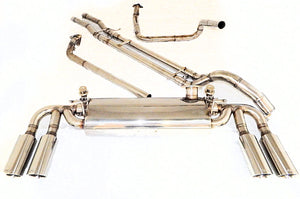 KREISSIEG FIRST CAT-BACK F1 SOUND VALVETRONIC EXHAUST SYSTEM TITANIUM FLOATING CURL TAIL SANDBLASTED KSG LOGO MARK FOR H2 HUMMER V8 6.0L KH2-01-TITANIUM
